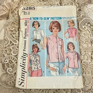 Vtg‎ 1963 Blouse Pattern